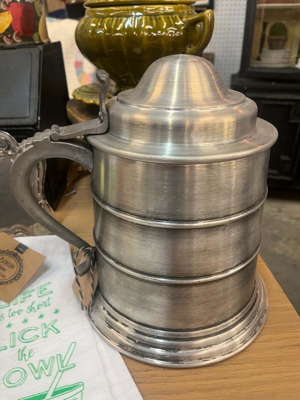 Vintage Seymour Mann Pewtertone Olde Tankard Beer Stein Ice Bucket